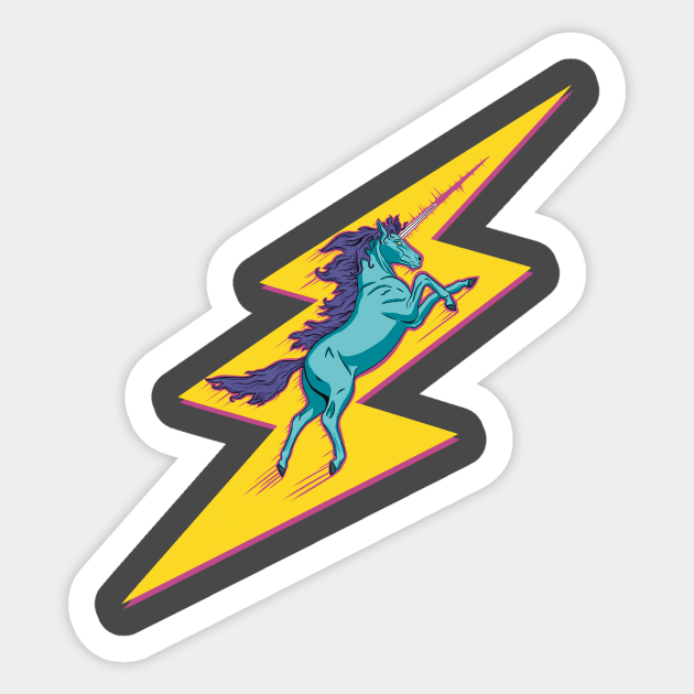 Unicorn Thunder Sticker by Cheapheat